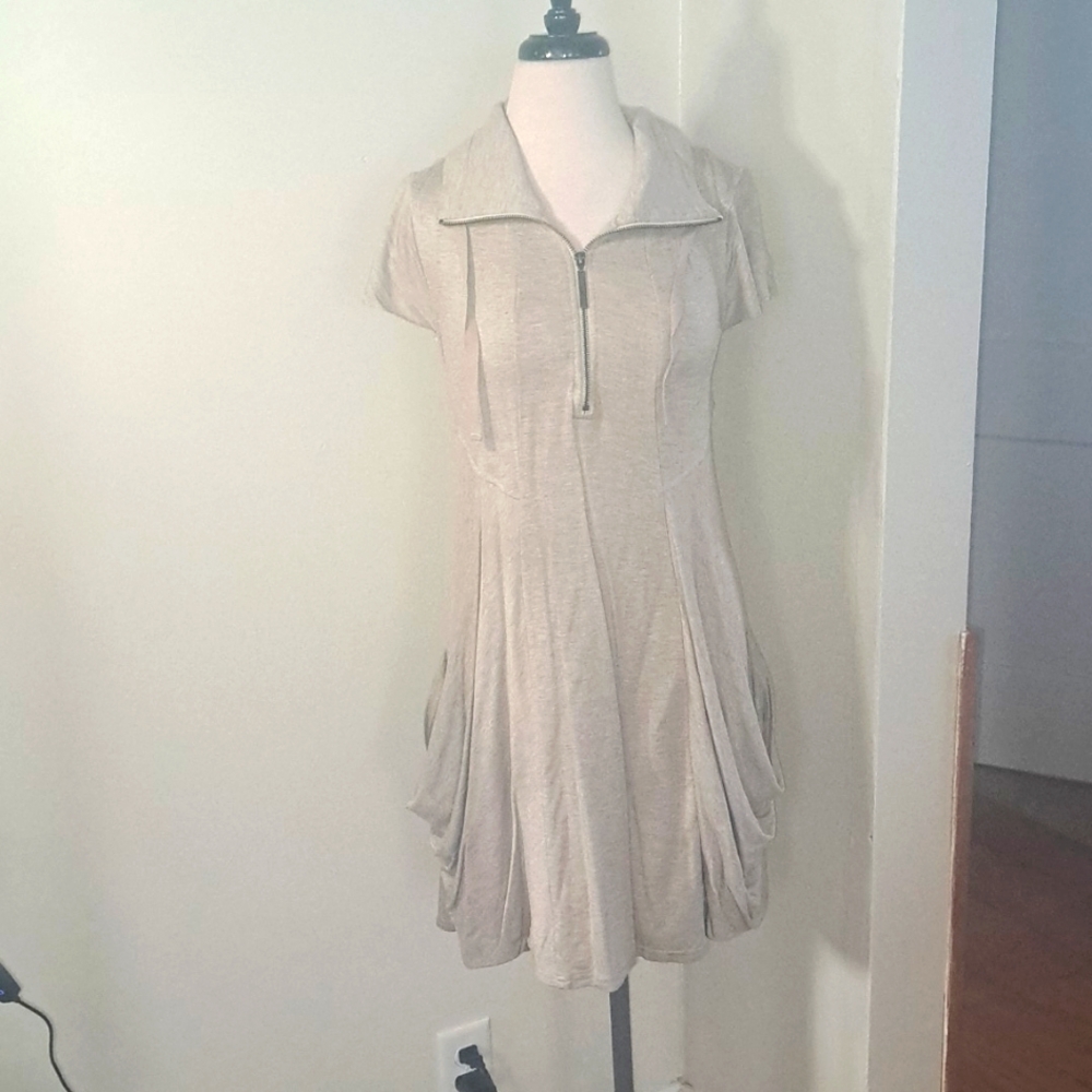 Kensie oatmeal Terry Jersey dress sz M
